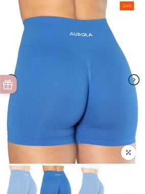 Aurola Women’s High-Waist Athletic Shorts — Blue
